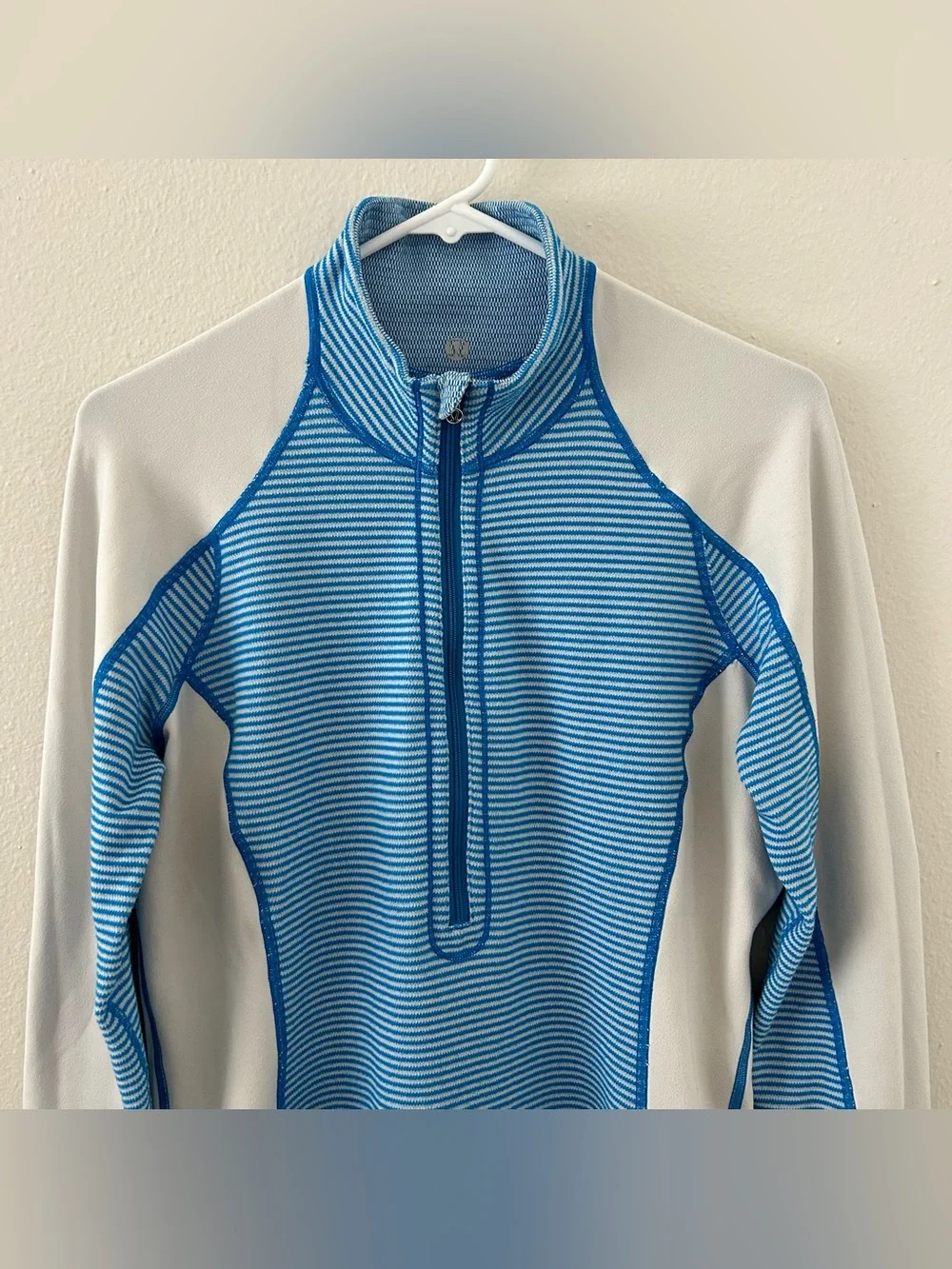 Lululemon Run U-Turn Half Zip Pullover Reversible Pique Blue Women’s Size 12 ?